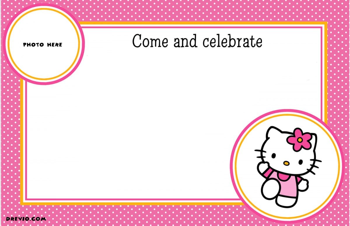Background Hello Kitty Invitation