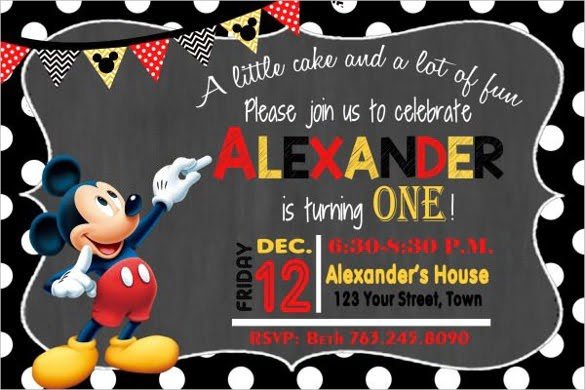 Printable Mickey Mouse Party Invitation Template Marvelous Mickey