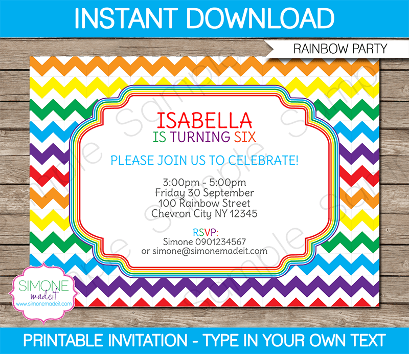 Rainbow Party Invitations Template  Lego Birthday Party Ideas And