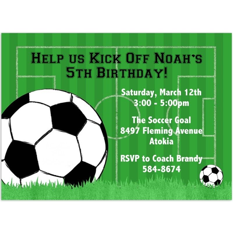 Soccer Birthday Invitation Popular Soccer Party Invitations