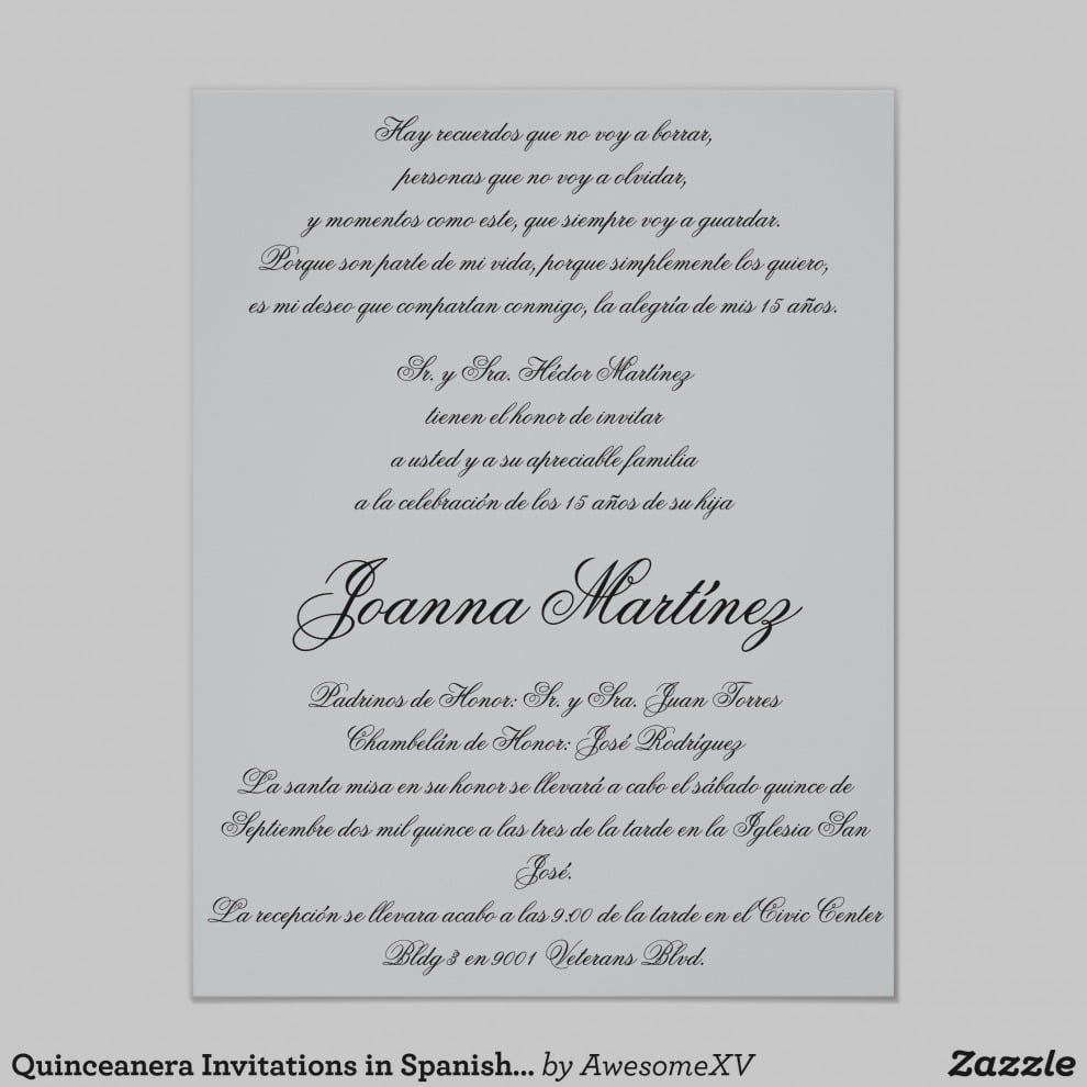 Trend Quinceanera Invitations In Spanish 4 25 X 5 Becky S Quince