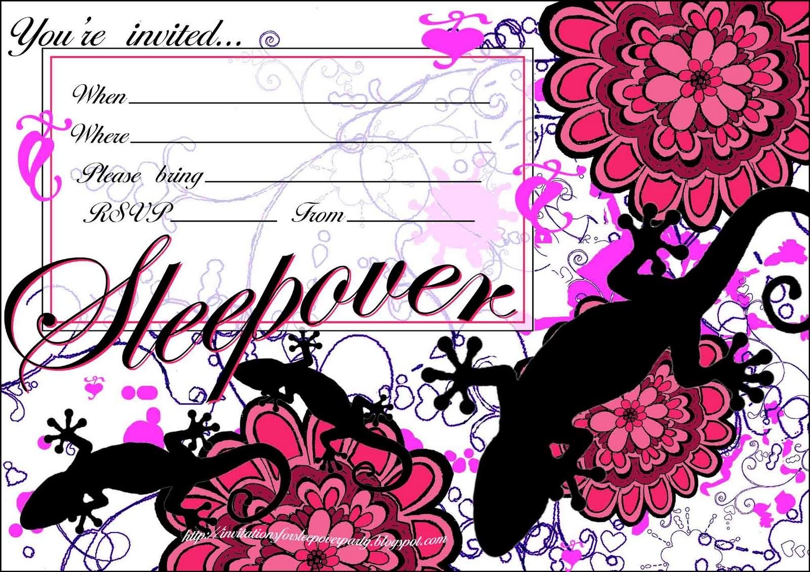 Invitations For Sleepover Party  Teen Sleepover Invitation