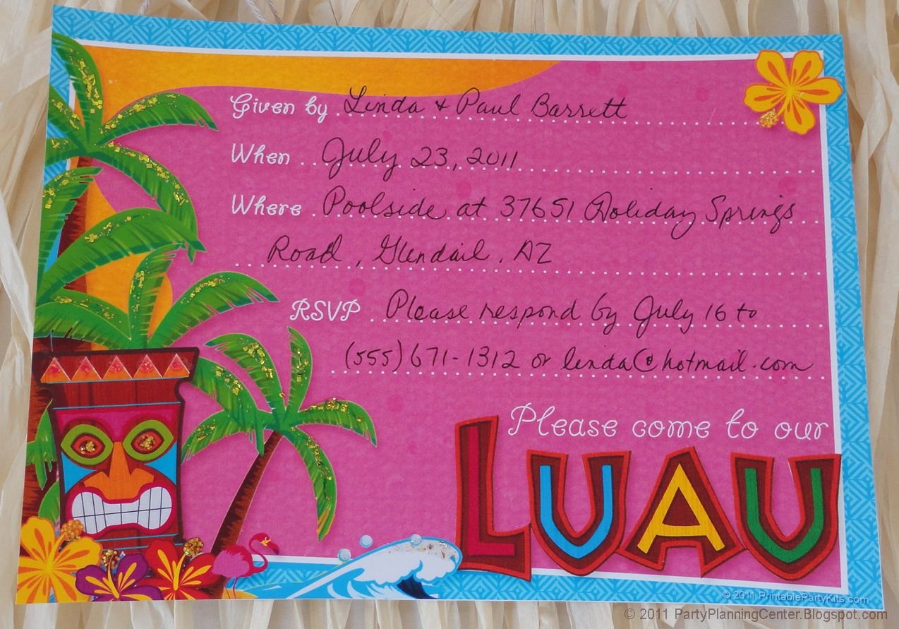 Please Scroll Down And Click On The Free Printable Luau Party
