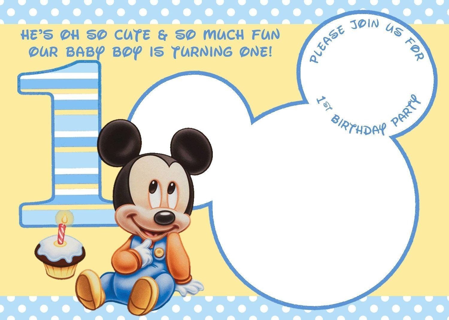 Baby Mickey Mouse Invitations Fast Lunchrock Co Within Baby Mickey