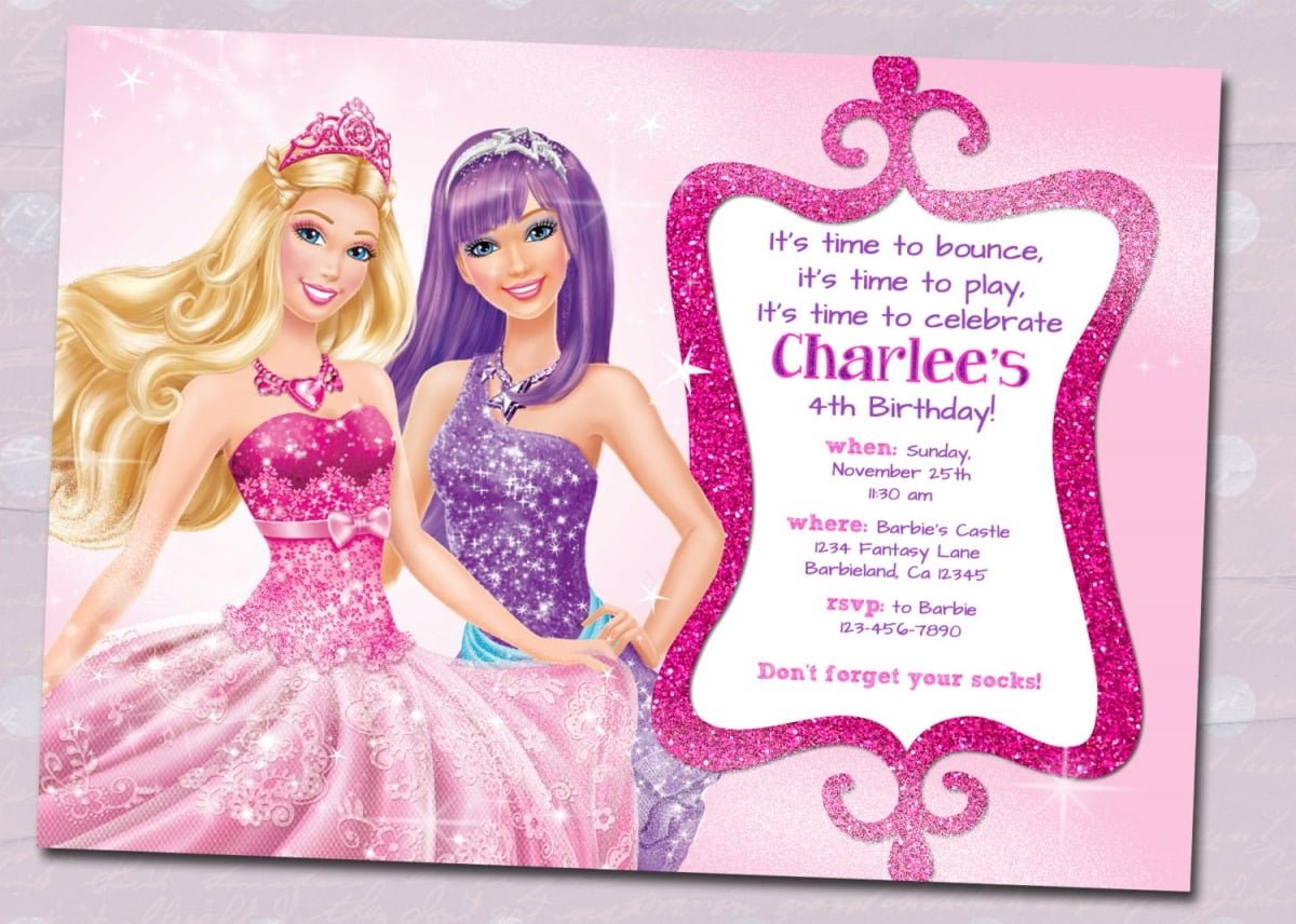 Free Barbie Invitation Template