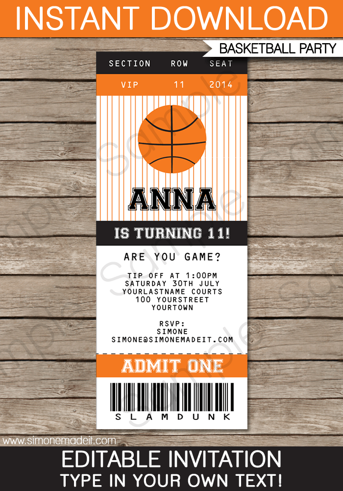 Ideas For Blank Basketball Ticket Template Free In Form