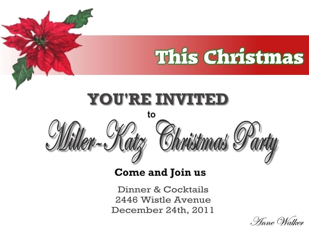 Christmas Invitation Template And Wording Ideas