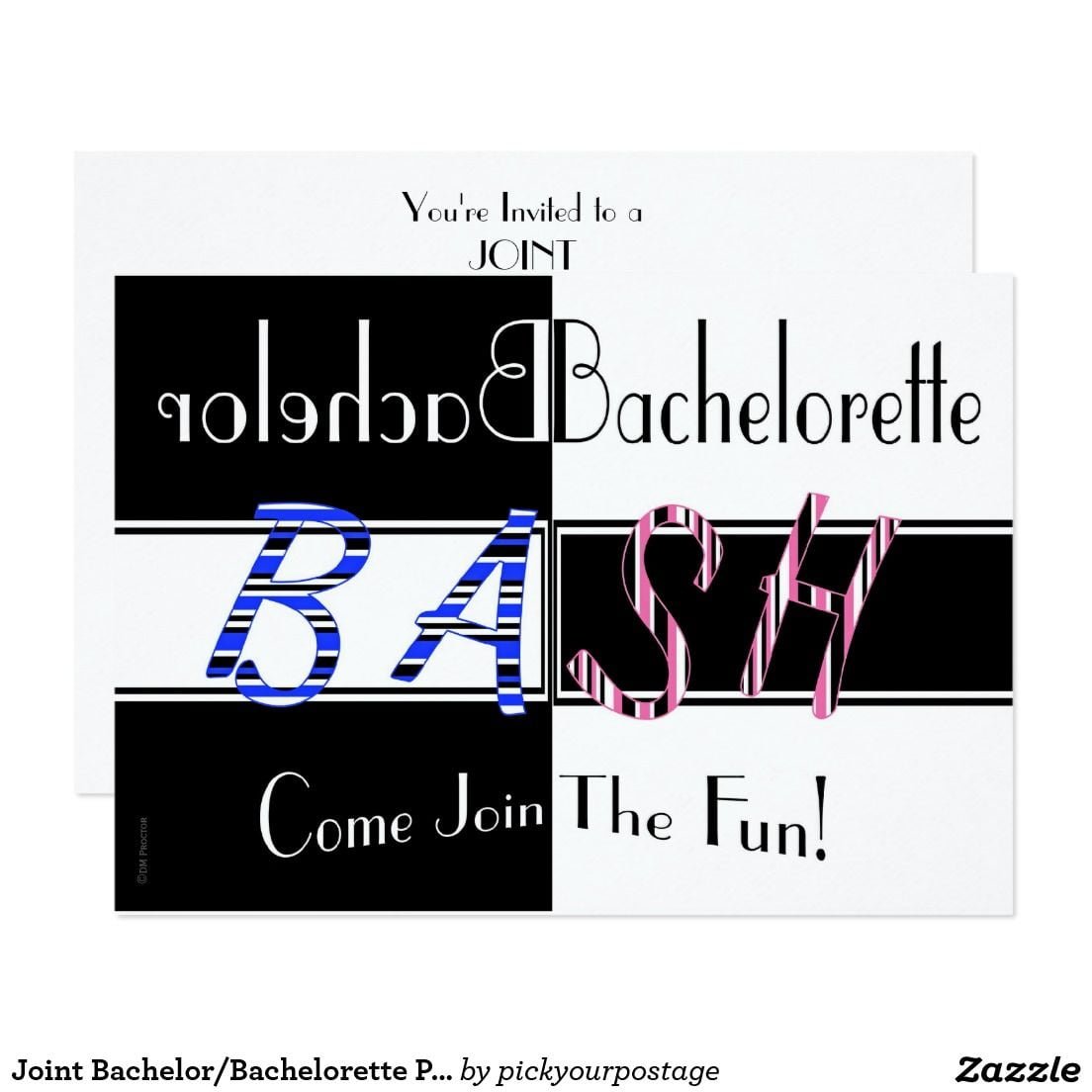 Joint Bachelor Bachelorette Party Bash Invitation