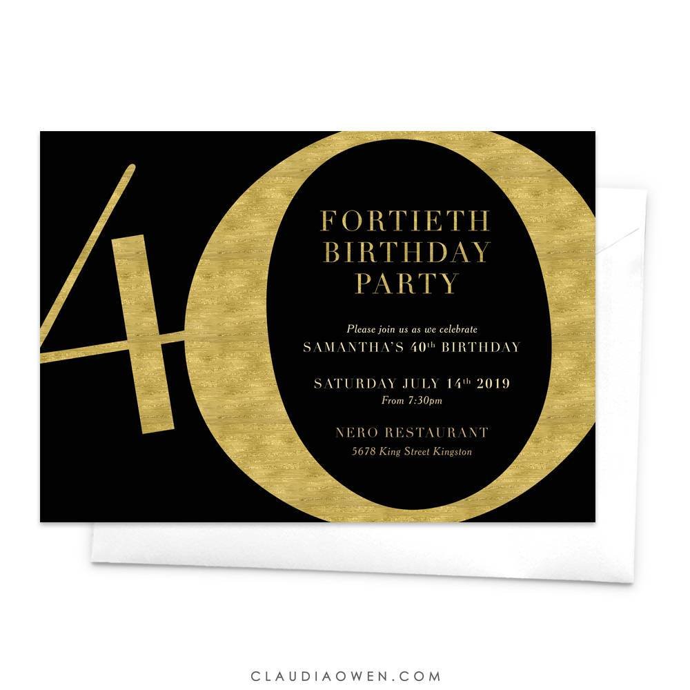 Elegant 40th Birthday Party Invitations 67 About Remodel