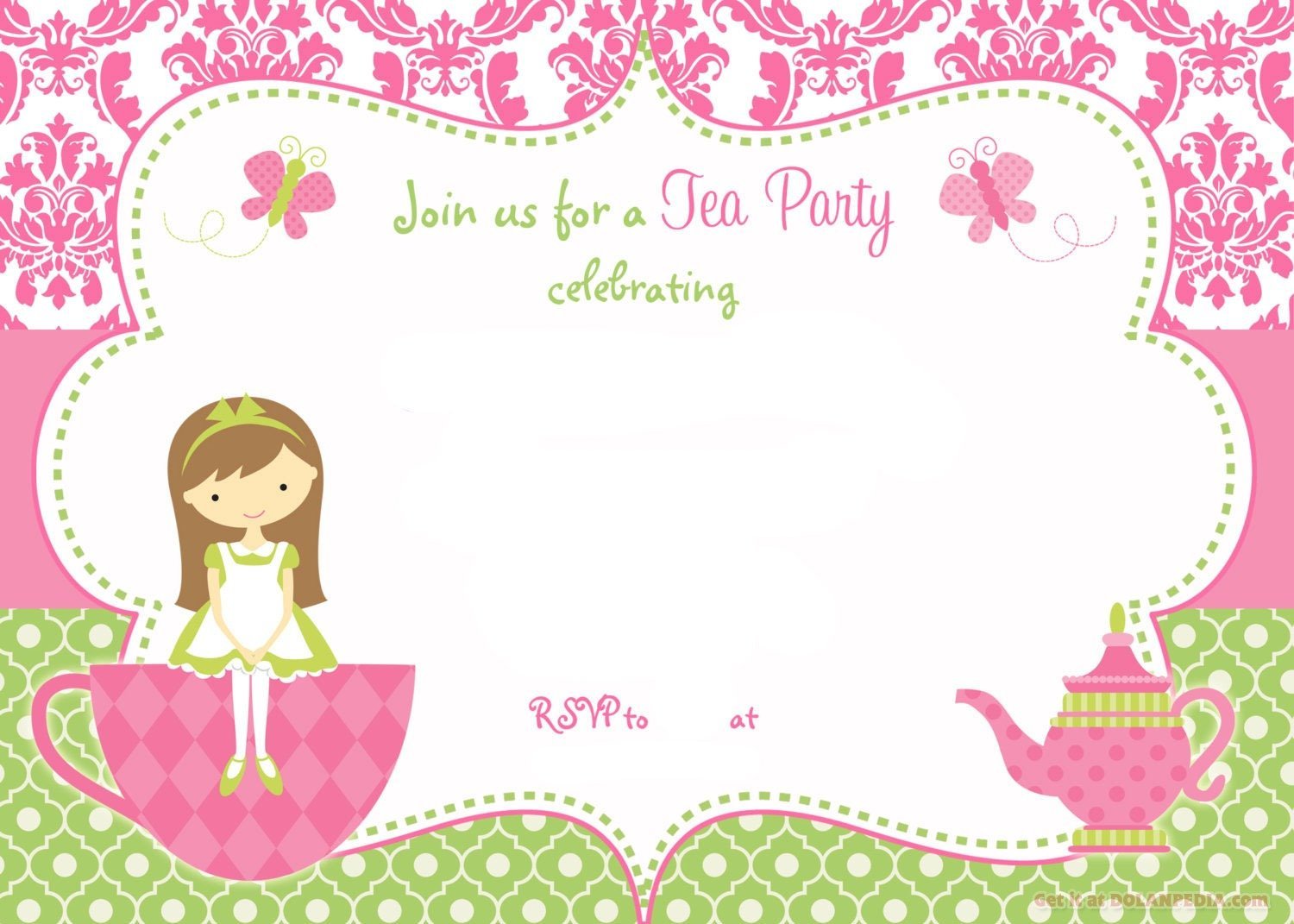 Free Printable Tea Party Birthday Invitation Ideas Diy Princess