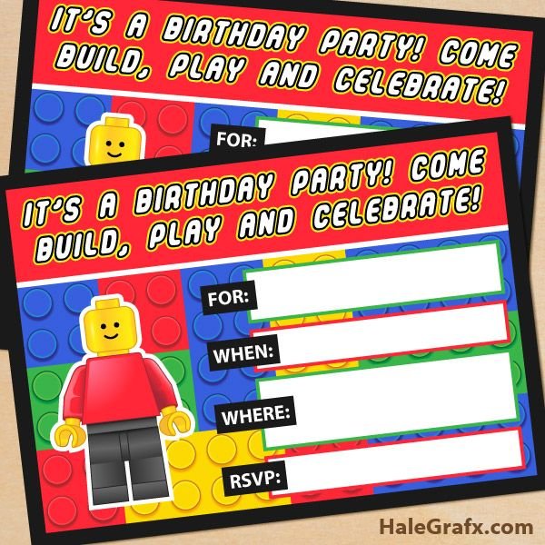 Lego Birthday Invitations Printable Fancy With Lego Birthday
