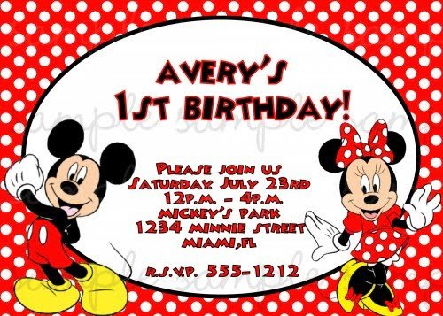 Mickey And Minnie Birthday Invitations With Some Beautification