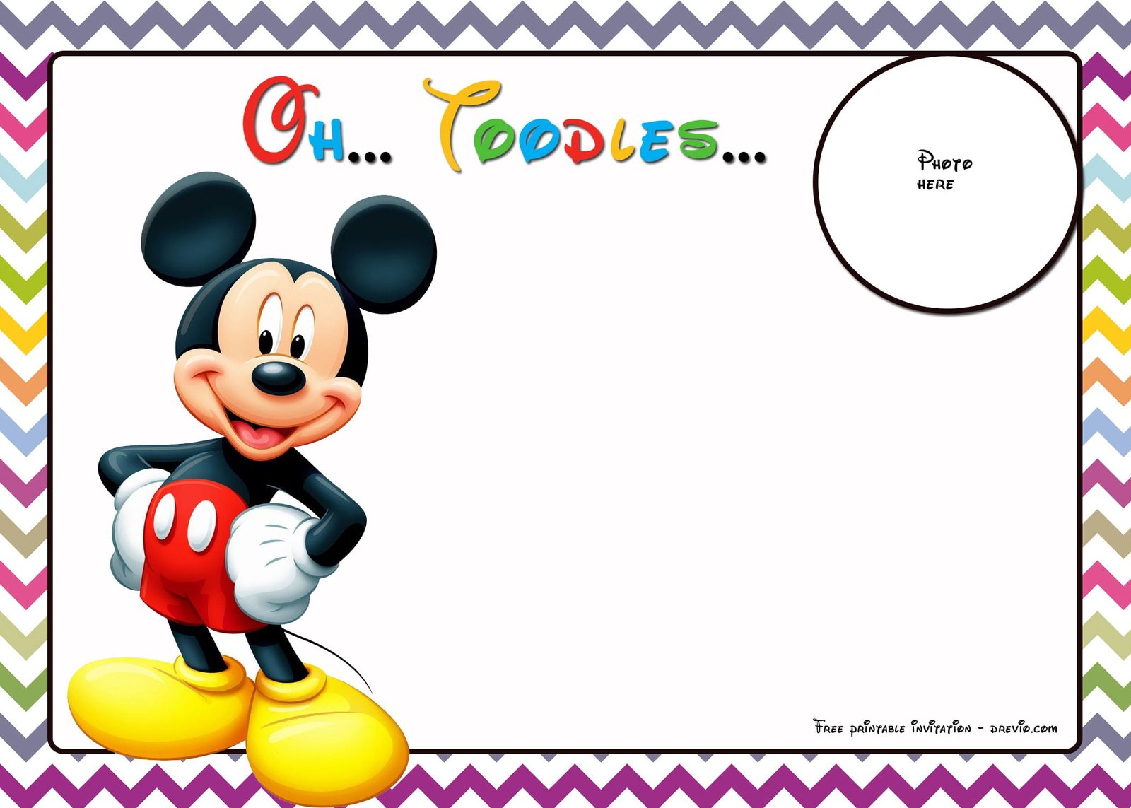 Mickey Mouse Birthday Invitation Template Simply Simple Free