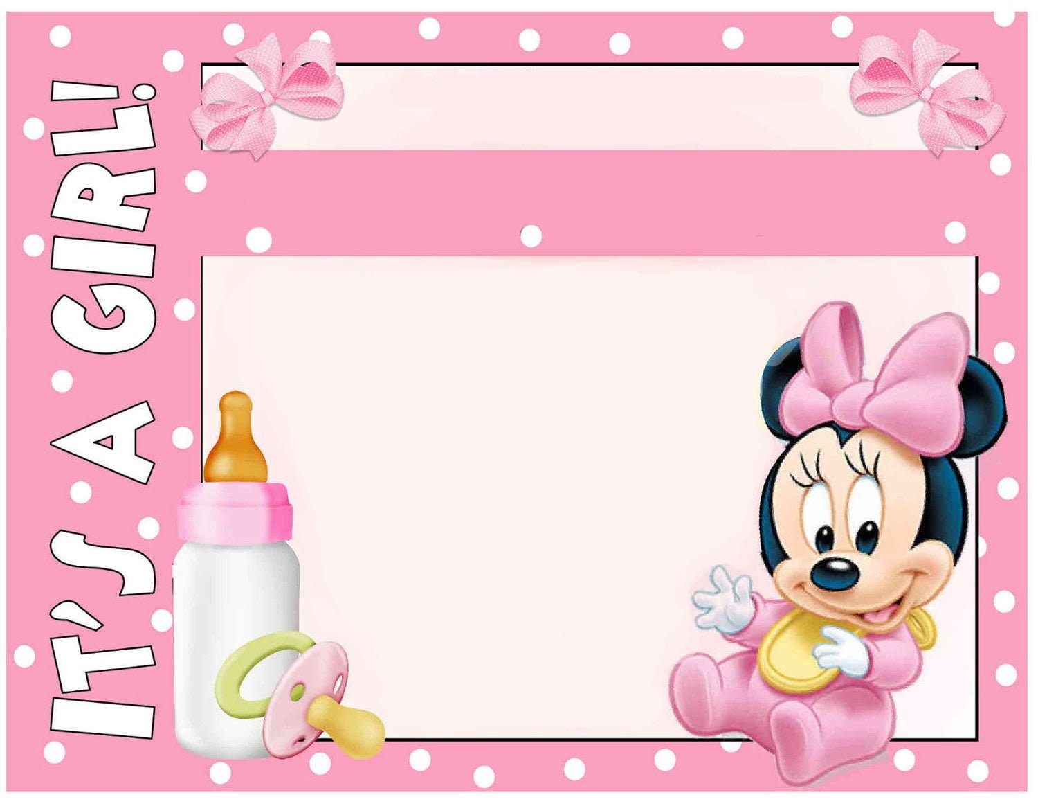 Minnie Mouse Polka Dots Nice Minnie Mouse Baby Shower Invitation