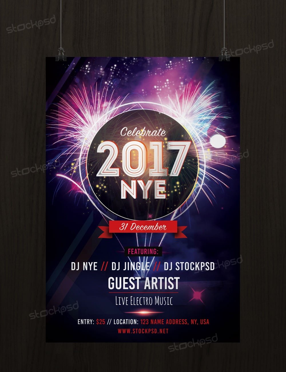 Get New Years Eve 2017 Party Psd Template Flyer