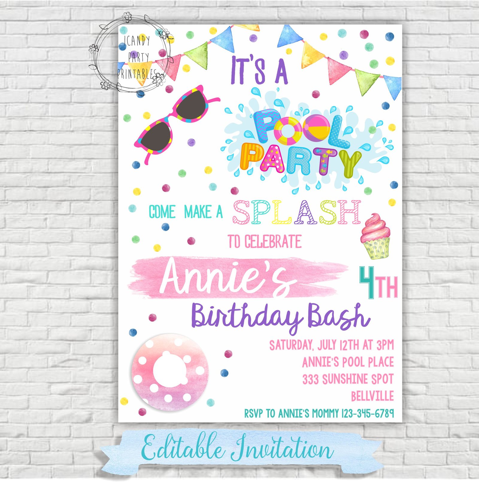 Pool Party Invitation Swimming Great Pool Birthday Party