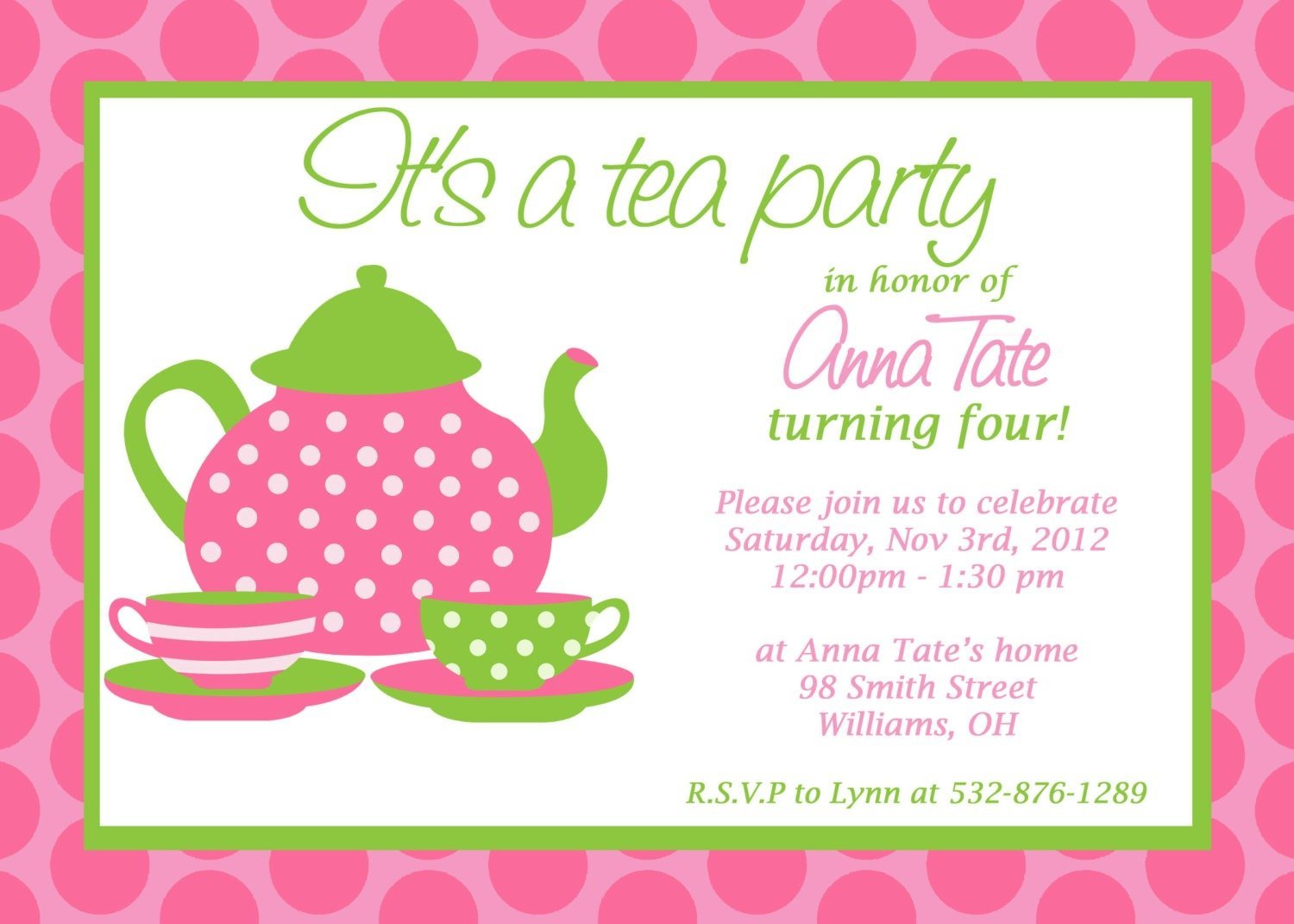 Princess Tea Party Invitations Template Cool Tea Party Invite