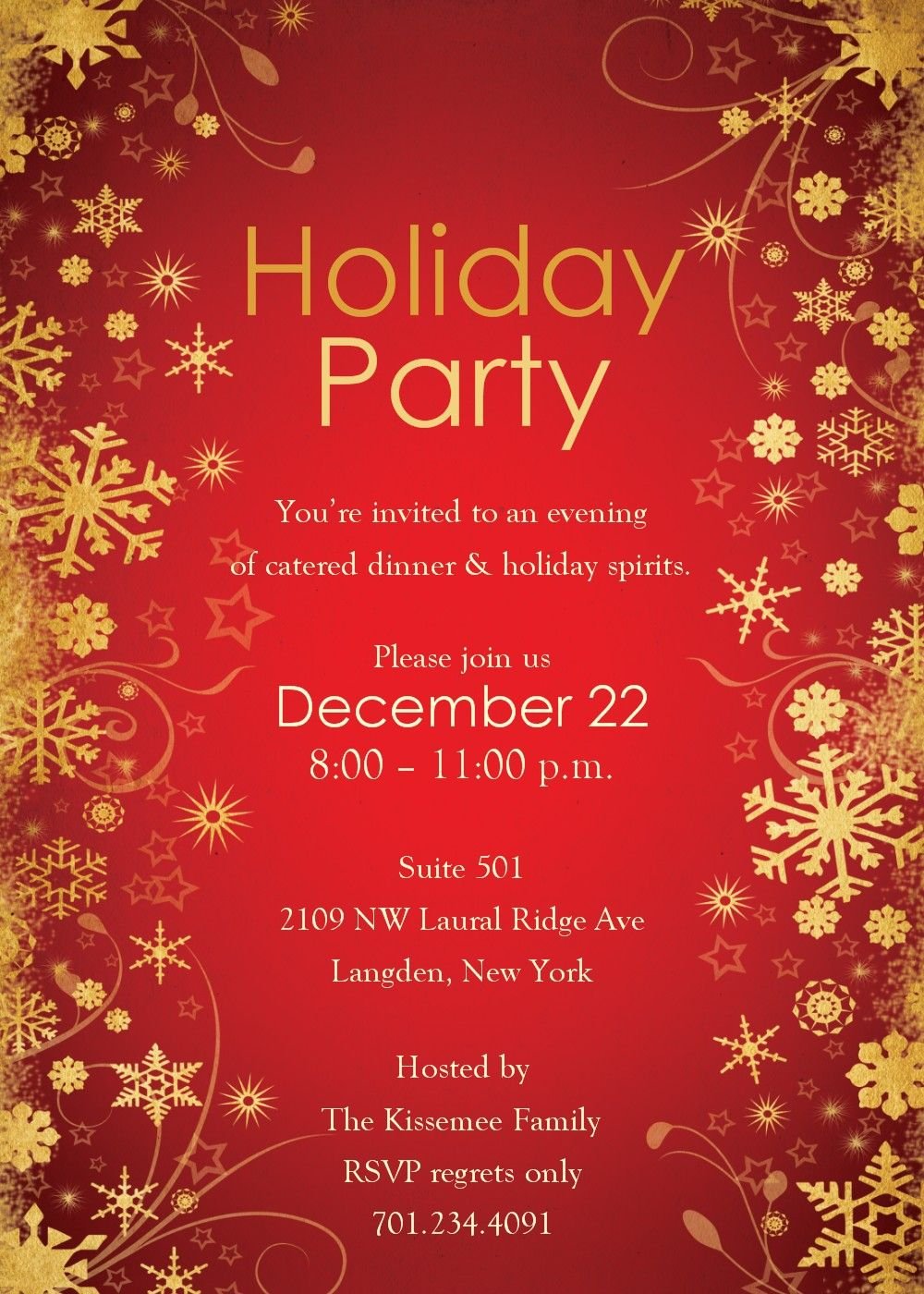 Invitation Template Christmas Party Templates Free Word Holiday