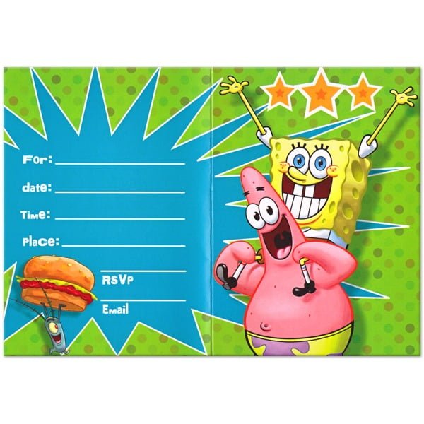 Invitation Ideas  Free Spongebob Party Invitation Templates