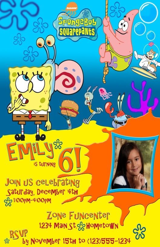 Spongebob Invitation Free